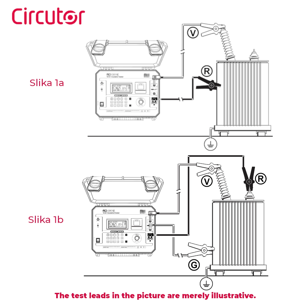 Circutor megaohmmetar primjeri spajanja na transformator
